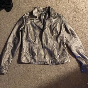 Grey leather jacket